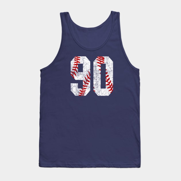 Vintage #90 Baseball Laces Baseball Mom Jersey Love Baseball Tank Top by TeeCreations